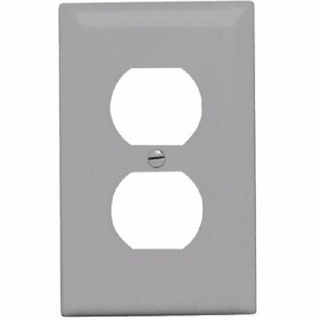 PASS & SEYMOUR TradeMaster TP Wallplate, 4.6875 in L, 2.937 in W, Standard, 1 -Gang, Nylon, Gray TP8GRY